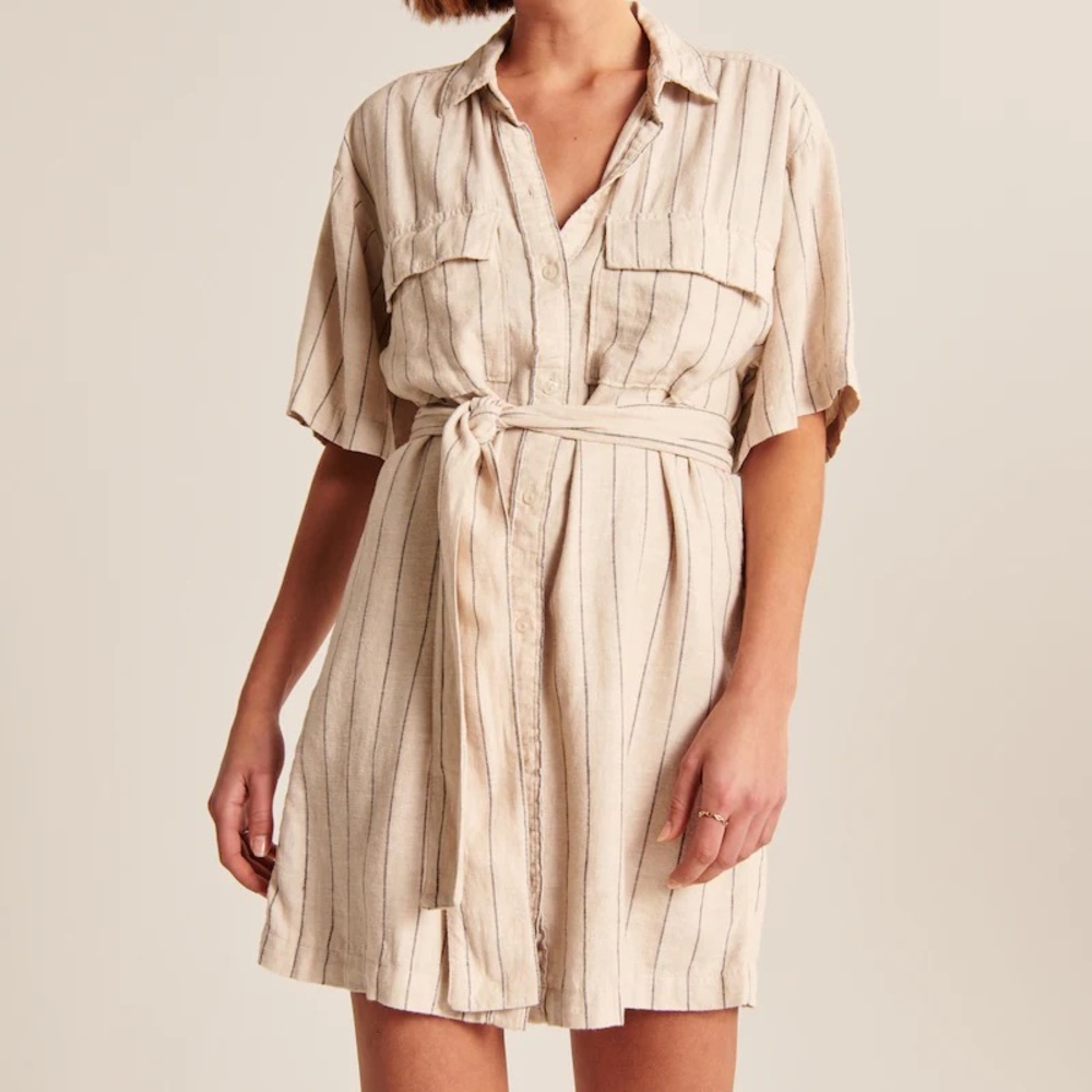 Abercrombie & Fitch Relaxed Resort Shirt Dress - Size Medium Tall